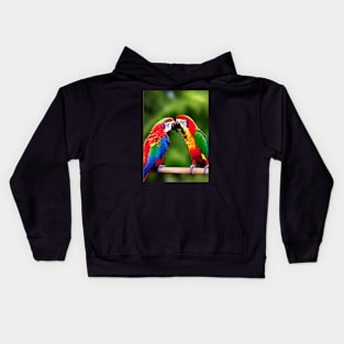 2 LOVEBIRD PARROTS Kids Hoodie